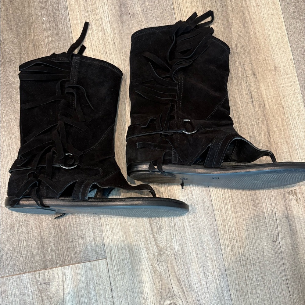 Elegant Black Lace-Up Women's Boots